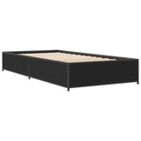 ZNTS Bed Frame Black 75x190 cm Small Single Engineered Wood and Metal 845121