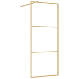 Walk-in Shower Wall Gold 80 x 195 cm Glass and Aluminium 154935