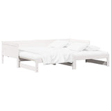Pull-out Day Bed White 180 x 200 cm Solid Pine Wood 8004796