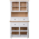 Highboard White 93x40.5x180 cm Solid Pine Panama Range 282702