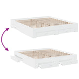 Bed Frame with Drawers without Mattress White 200x200 cm 3280356