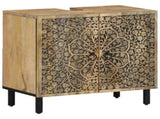 2 Piece Bathroom Furniture Set Solid Wood Mango 3206313