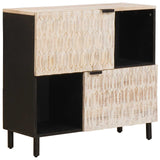 Sideboard White Wash Finish 80 x 33 x 75 cm Solid Mango Wood 4017891