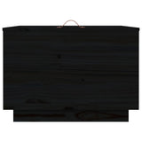 Storage Boxes with Lids 3 pcs Black Solid Wood Pine 818249