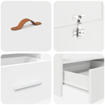 Storage Bed Frame White 180 x 200 cm Engineered wood 3335269