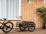 Steel Bike Trailer with Triple Safety, Wagon Bicycle Trailer with Suspension, 2 Wheels Outdoor T3398P349476