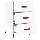 Bedside Cabinet High Gloss White 40x40x66 cm Engineered Wood 827630