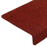 Stair Mats Self-adhesive 20 pcs 65x21x4 cm Bordeaux Red Rectangular Edge 3365719