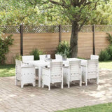 Garden Dining Set 9 pcs White Polypropylene 3378584