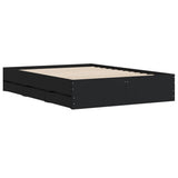 Bed Frame with Drawers without Mattress Black 120x190 cm Small Double 3207316