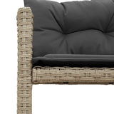 Garden Sofa with Table and Cushions L-Shaped Light Grey Poly Rattan 365577
