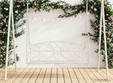 Swing Bench Steel 105.5 x 61 x 56 cm Antique White 42038697