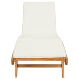Sun Lounger Brown and Cream Polyester 42032684