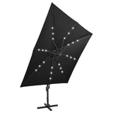 Cantilever Garden Parasol Black Polyester, Aluminium 3m Diameter 312348