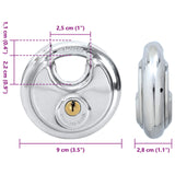 Discus Locks with Keys Silver Stainless Steel 42020754