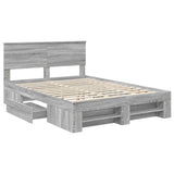 Bed Frame Grey Sonoma 150 x 200 cm Engineered Wood 3408751
