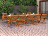 11 Piece Garden Dining Set 280x90x75 cm Solid Wood Acacia 3086980