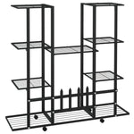 ZNTS Flower Stand with Wheels 94.5x24.5x91.5 cm Black Iron 343121