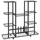 Flower Stand with Wheels 94.5x24.5x91.5 cm Black Iron 343121