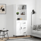 Highboard White 69.5x34x180 cm Engineered Wood 3190021