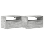 ZNTS Wall-mounted Bedside Cabinets 2 pcs Concrete Grey 45x26x28.5 cm 858603