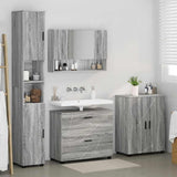 Bathroom Furniture Set with Drawer with Shelf 4 pcs Grey Sonoma 3393089