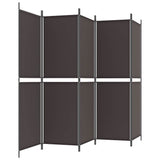 5-Panel Room Divider Brown 250x180 cm Fabric 350219