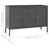 Sideboard Anthracite 105x35x70 cm Steel and Tempered Glass 336078