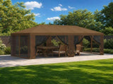 Gazebo Cover with Sidewalls 6 x 3 m Taupe Polyester 190 900415