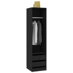 Wardrobe with Drawers Black 50x50x200 cm Engineered Wood 800613