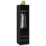 Wardrobe with Drawers Black 50x50x200 cm Engineered Wood 800613