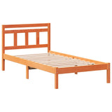 Bed Frame Brown 100 x 200 cm Solid Pine Wood 872352