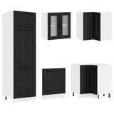 14 Piece Kitchen Cabinet Set "Lucca" Black Engineered Wood 3314982