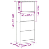 Shoe Cabinet with 4 Flip-Drawers Sonoma Oak 80x34x187.5 cm 3214380