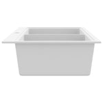 ZNTS Overmount Kitchen Sink Double Basin Granite Cream White 141677