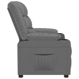 Recliner Chair Grey Faux Leather 348045