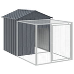 Chicken Cage with Run Anthracite 117x405x123 cm Galvanised Steel 3189069
