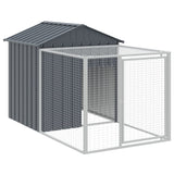 Chicken Cage with Run Anthracite 117x609x123 cm Galvanised Steel 3189070