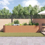 Garden Raised Bed Brown 400 x 80 x 81 cm Steel 42011325