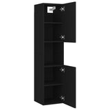 Bathroom Cabinet Black 30x30x130 cm Engineered Wood 804998