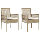 Garden Chair 2 pcs Beige 55 x 53 x 85 cm Poly Rattan 42003449
