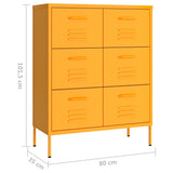 Drawer Cabinet Mustard Yellow Steel Medium Ball-Bearing 336146