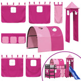 Kids' Loft Bed with Tower without Mattress Pink 80x200 cm 3207098