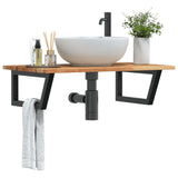 Basin Shelf Wall Mounted Steel and Solid Wood Acacia 3302827