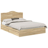 Storage Bed with Drawer Sonoma Oak 140 x 200 cm Engineered Wood 3413501
