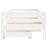 Kids Bed Frame with Drawers White 70x140 cm Solid Wood Pine 834442