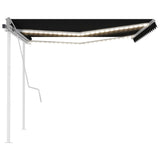Manual Retractable Awning with LED 4x3.5 m Anthracite 3070024