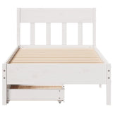 Bed Frame without Mattress White 90x200 cm Solid Wood Pine 3301876