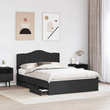 Bed Frame with Drawer Black 140 x 200 cm Engineer Wood 3413409