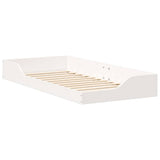Bed Frame White 90 x 200 cm Solid Pine Wood 873389